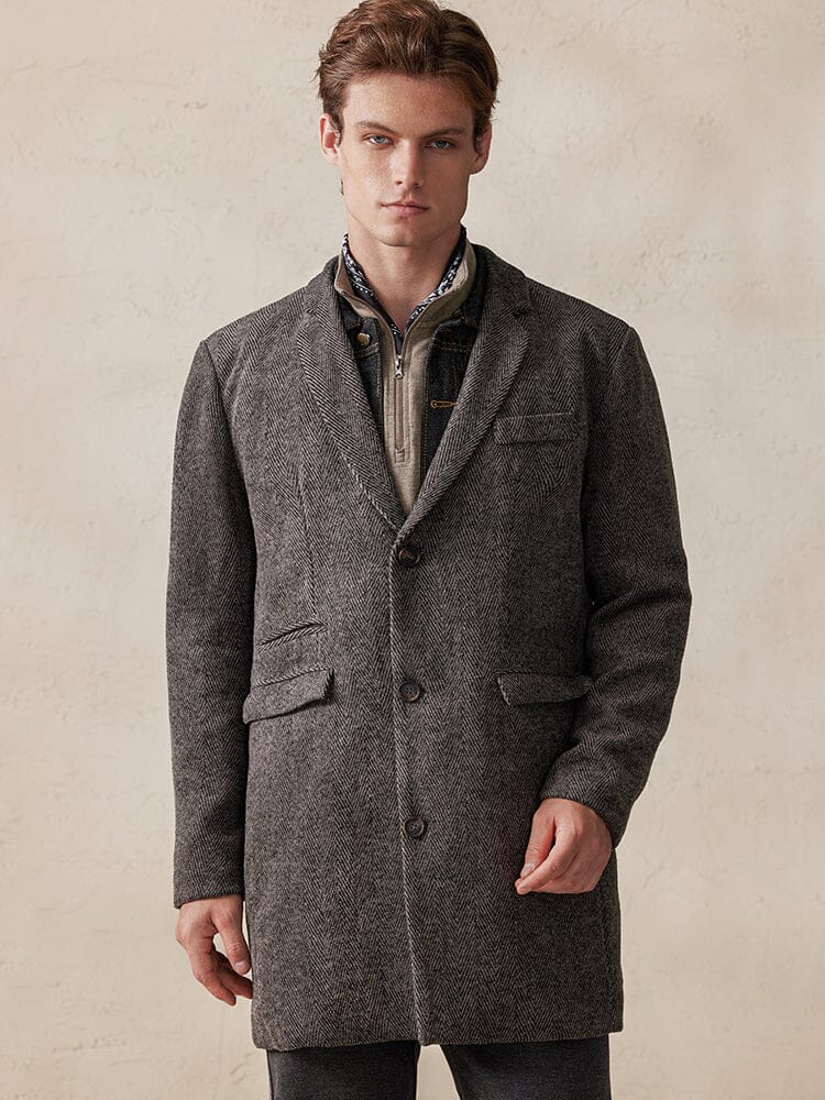 Vintage Herringbone Tweed Coat