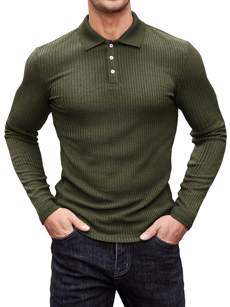 Stretchy Slim Fit Knit Polo Shirt (US Only)