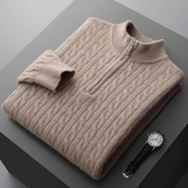 Caldo: Premium Cashmere Half-Zip Sweater