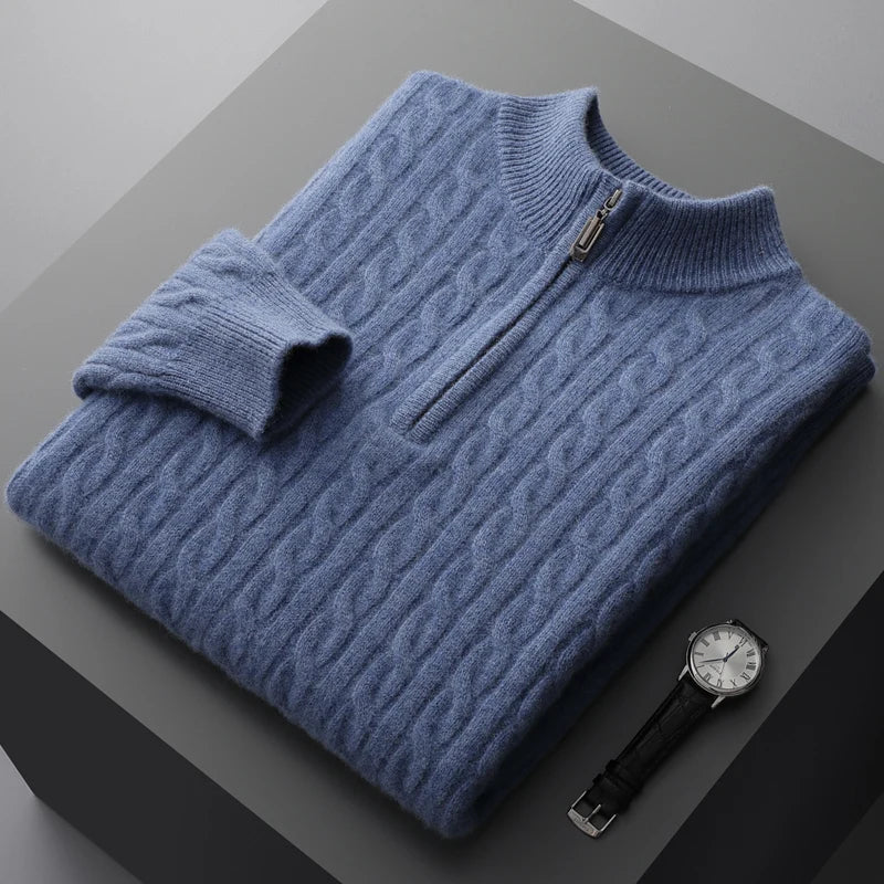 Caldo: Premium Cashmere Half-Zip Sweater